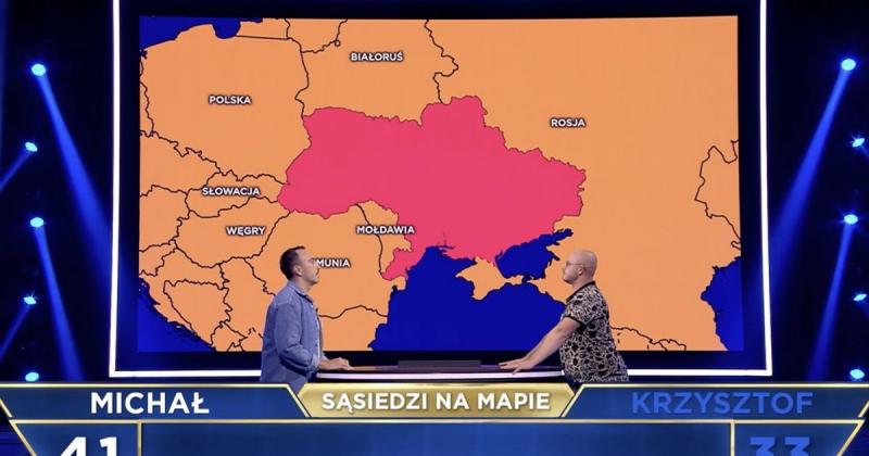 На польському телебаченні продемонстрували карту України без Кримського півострова. ФОТО