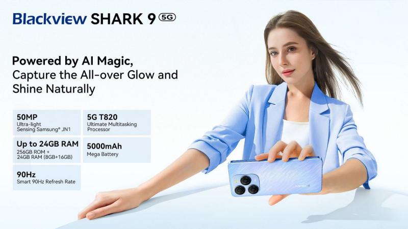 Blackview представляє SHARK 9 5G, оснащений штучним інтелектом та високою продуктивністю.